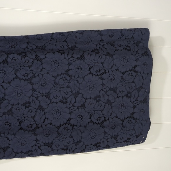 Like New Charles Henry Blue Lace Ruffle Arms Dress - Picture 3 of 9